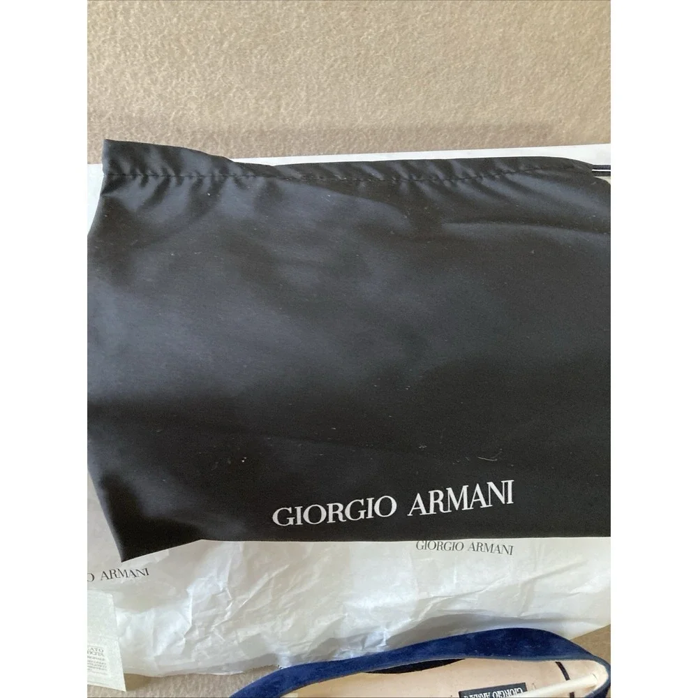 Giorgio Armani Suede Pointed Toe Ballet Flats Sz 35 5 New Navy Authenticity‎ Bag